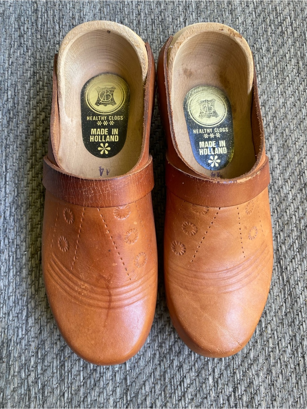 Vintage 1970's clogs made in Holland size 44